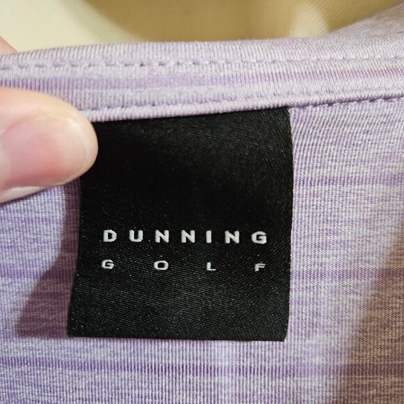 Mens Dunning Golf Polo Purple with strips XL lightweight - Picture 4 of 7